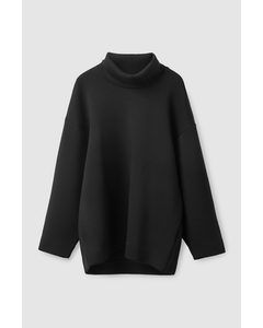 Roll-neck Scuba Sweatshirt Black