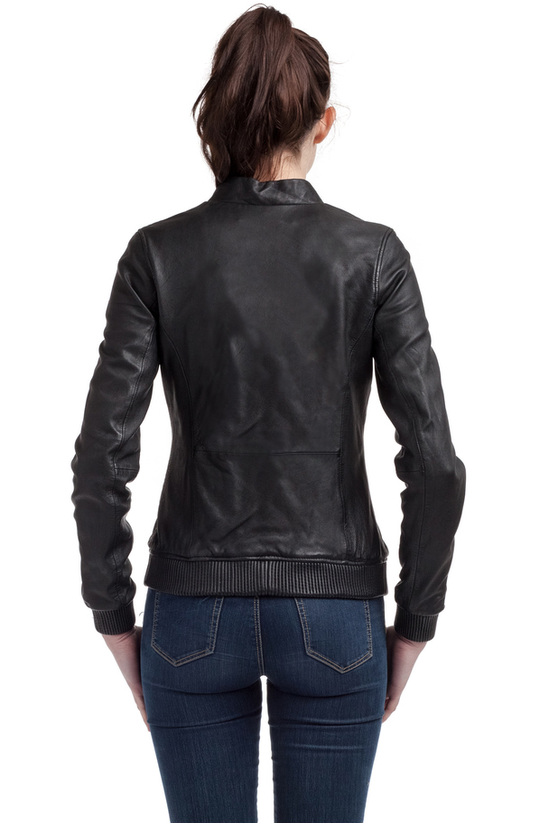 Blue Wellford Leather Jacket Zuri