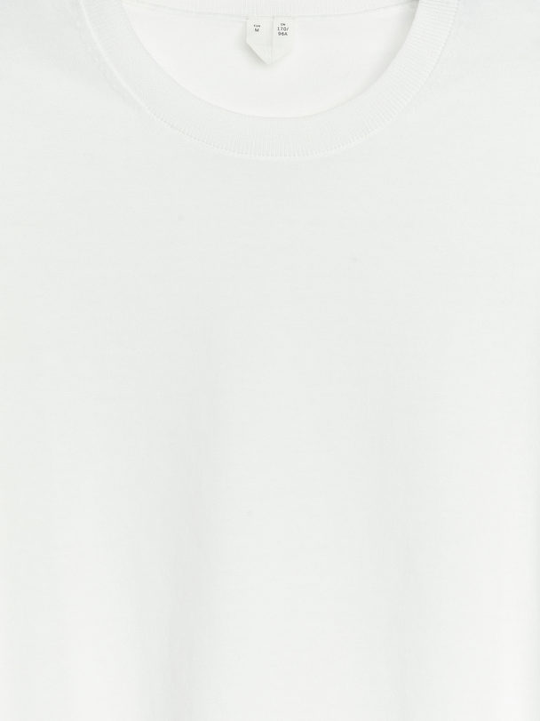 ARKET Knitted Short-sleeved Top White