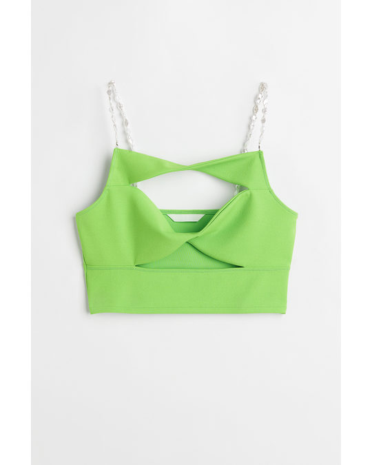 H&M Cut-out Top Lime Green