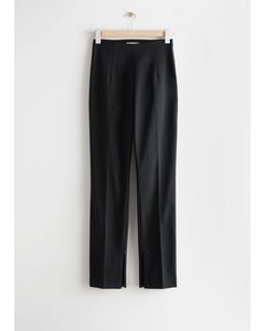 Slim Zip-cuff Trousers Black