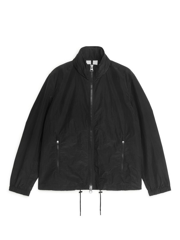 Arket Hooded Windbreaker Jacket Off-black