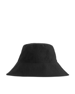 Seersucker Bucket Hat Black