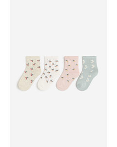 4-pack Socks Dusty Green/floral