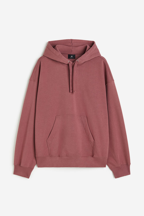 H&M Oversized Fit Cotton Hoodie Old Pink