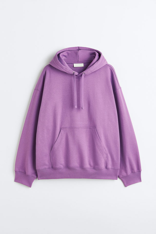 H&M Oversized Fit Cotton Hoodie Deep Lilac