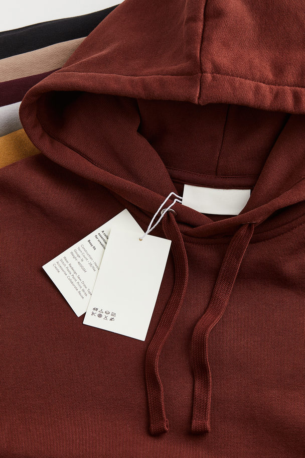 H&M Oversized Fit Cotton Hoodie Rust Red