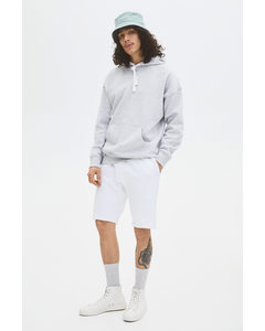 Oversized Fit Cotton Hoodie Light Grey Marl