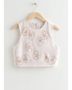 Floral Bead Top White