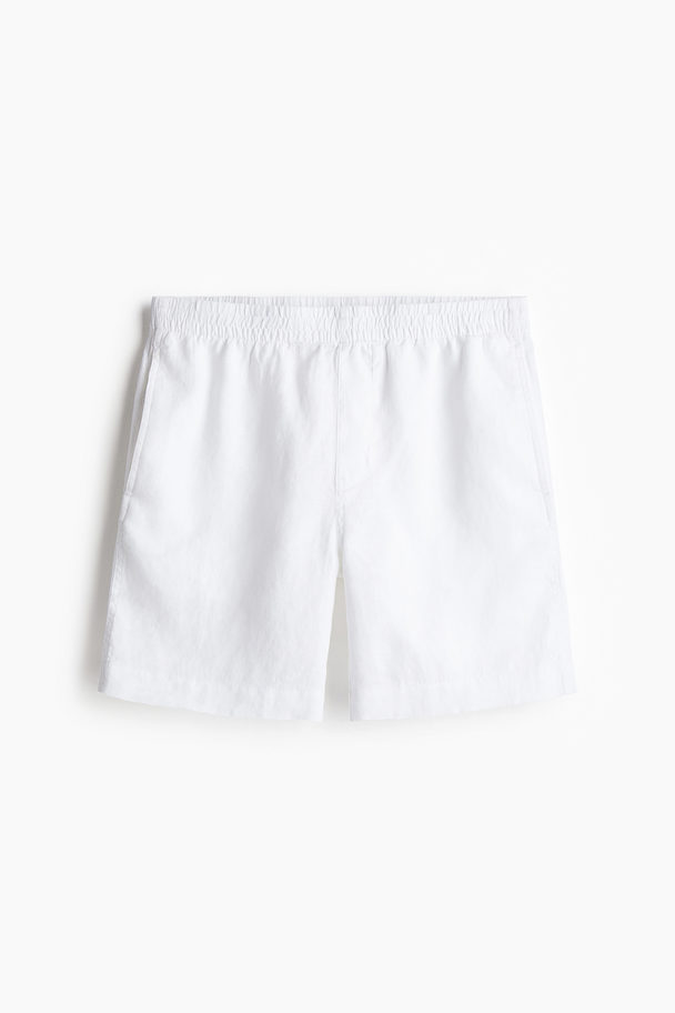 H&M Leinenshorts in Regular Fit Weiß