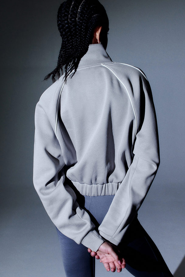 H&M Oversized Sweatshirt mit Zipper Grau