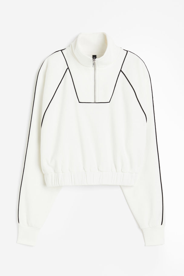 H&M Oversized Sweatshirt mit Zipper Cremefarben
