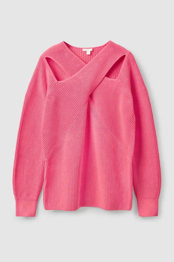 COS PULLOVER MIT CUTOUTS Leuchtendes Pink