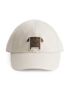 Embroidered Twill Cap Light Beige