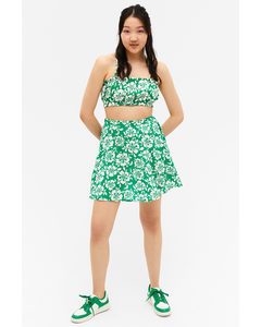 Green Flowy Mini Skirt Green Medium