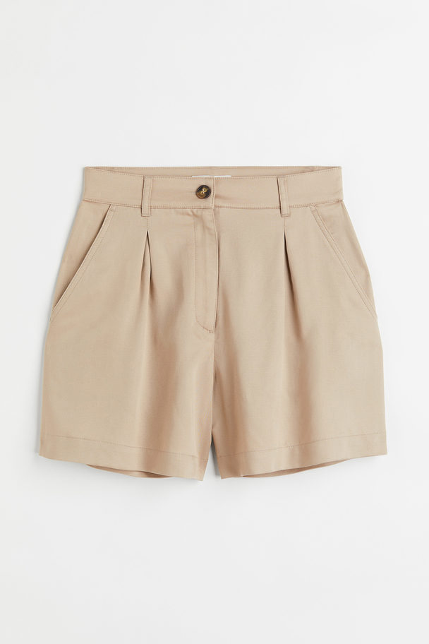 H&M Lyocell-blend Chino Shorts Beige