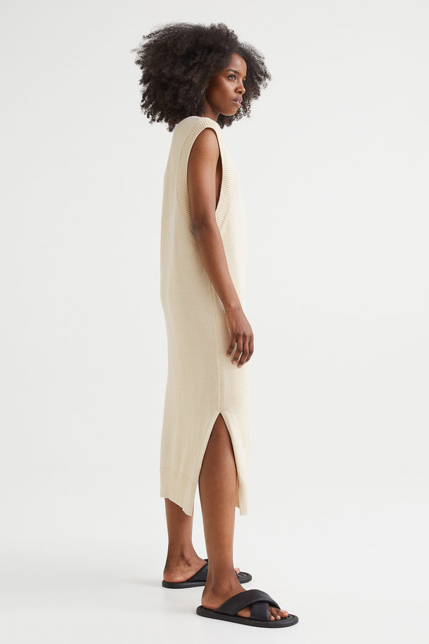 H&M Knitted Dress Light Beige