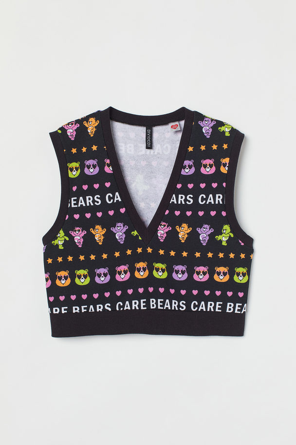 H&M Printed Sweater Vest Black/care Bears
