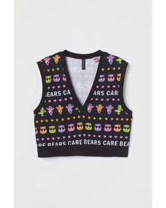 Printed Sweater Vest Black/care Bears