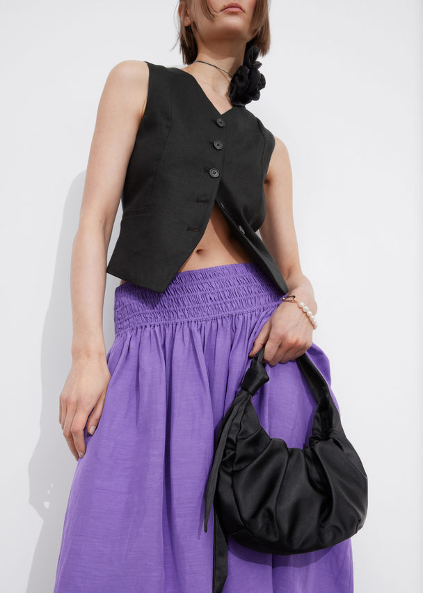 & Other Stories Smock-waist Midi Skirt Purple