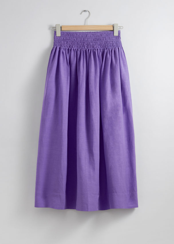 & Other Stories Smock-waist Midi Skirt Purple