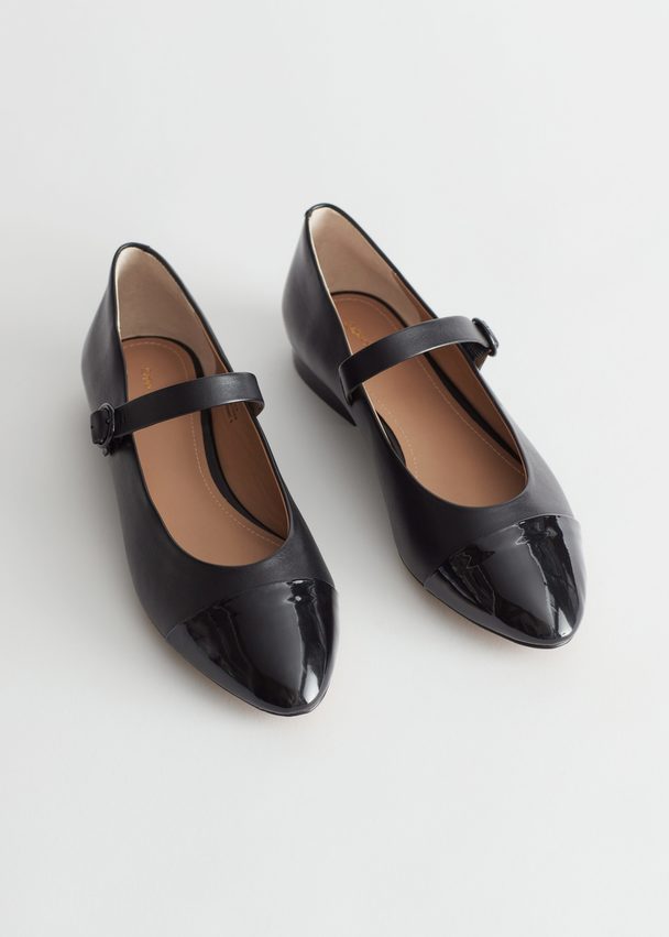 & Other Stories Classic Mary Jane Ballerina Flats Black