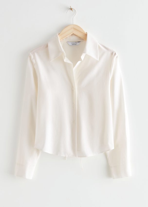 & Other Stories Criss-cross Tie Shirt White
