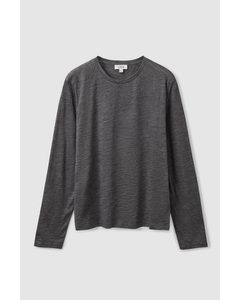 Regular-fit Merino Long-sleeve T-shirt Dark Grey