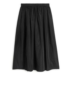 Gathered Taffeta Skirt Black