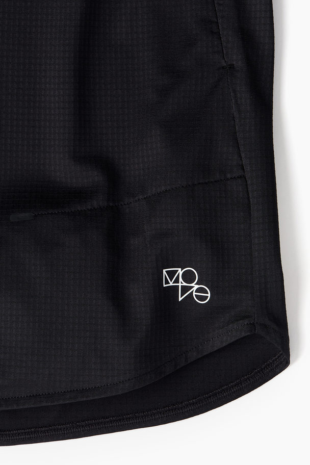 H&M Drymove™ Stretch Sports Shorts With Zipped Pockets Black