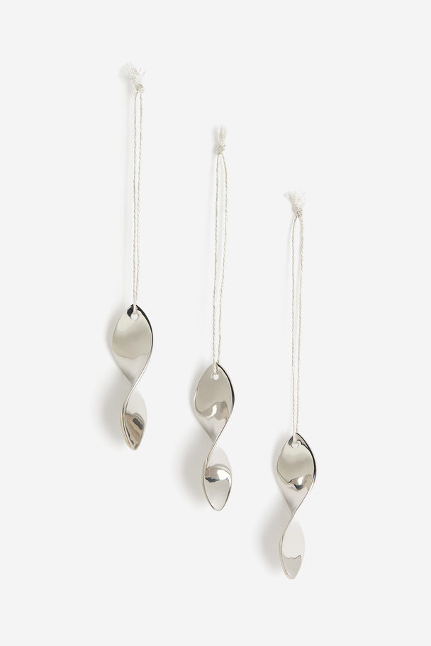 H&M HOME 3-pack Metal Ornaments Silver-coloured