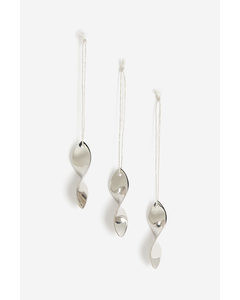 3-pack Metal Ornaments Silver-coloured