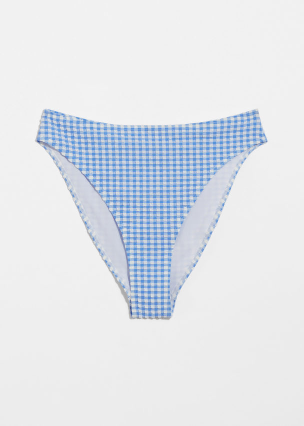 & Other Stories High-cut Bikini Briefs Blue/white Checks