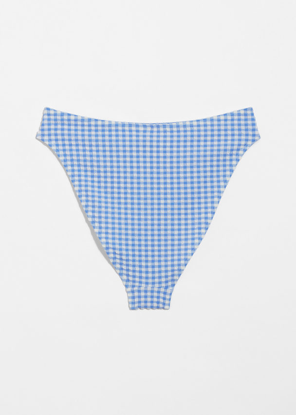 & Other Stories High-cut Bikini Briefs Blue/white Checks