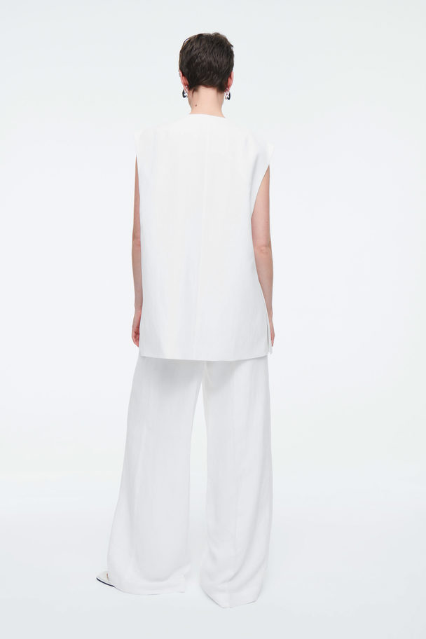 COS Clean Wrap-front Waistcoat White