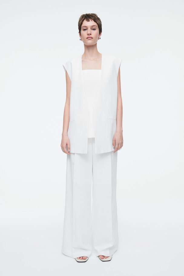 COS Clean Wrap-front Waistcoat White