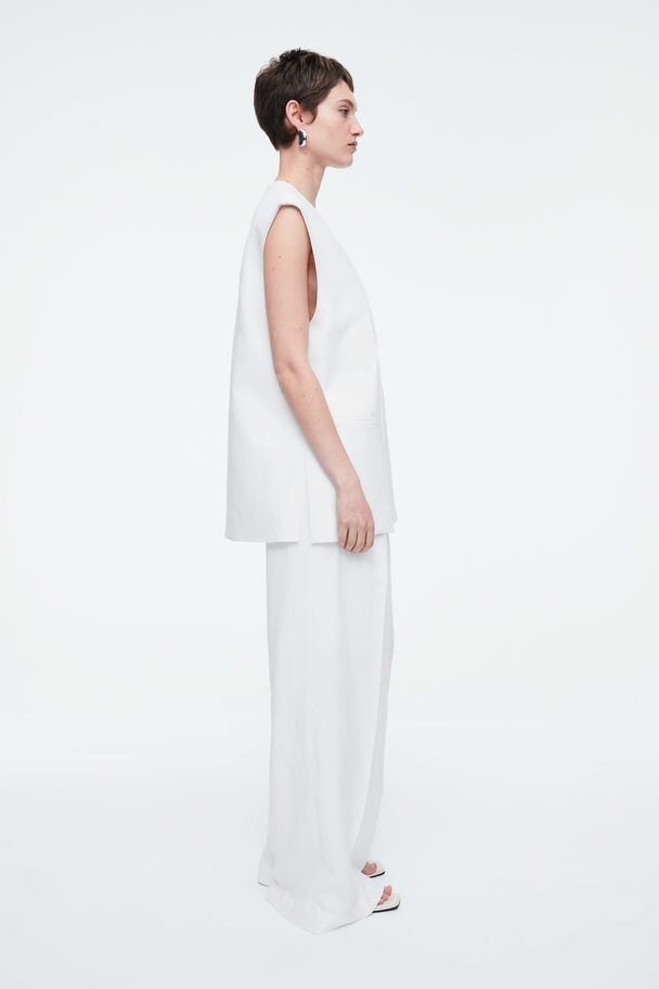 COS Clean Wrap-front Waistcoat White