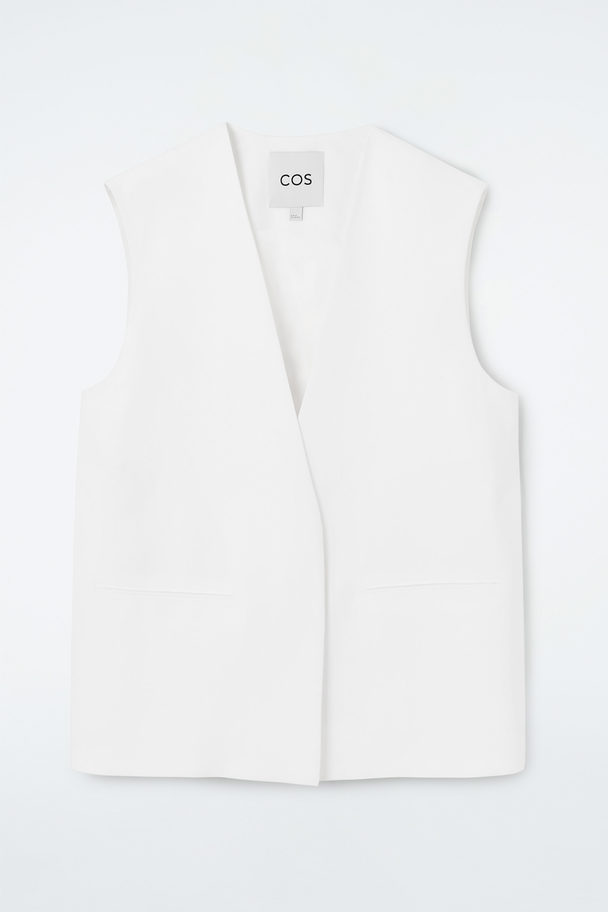 COS Clean Wrap-front Waistcoat White