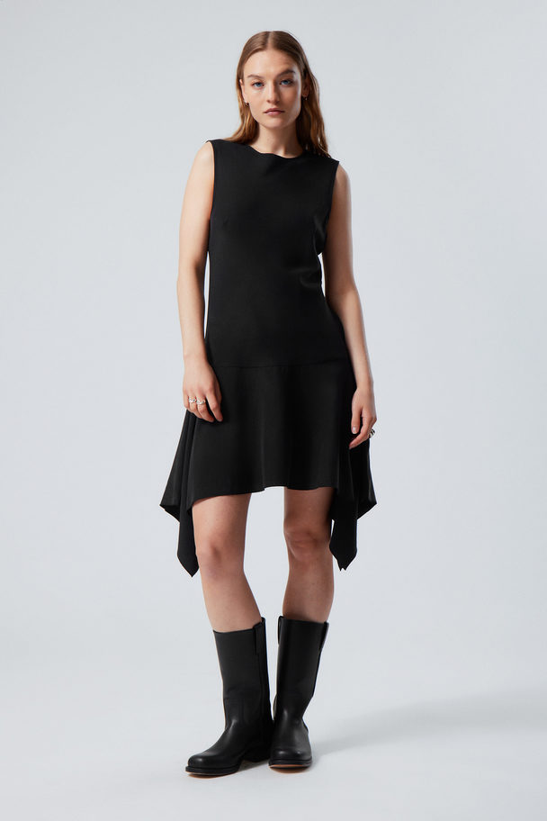 Weekday Open Back Mini Dress Black