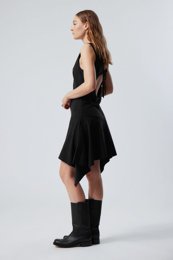 Weekday Open Back Mini Dress Black