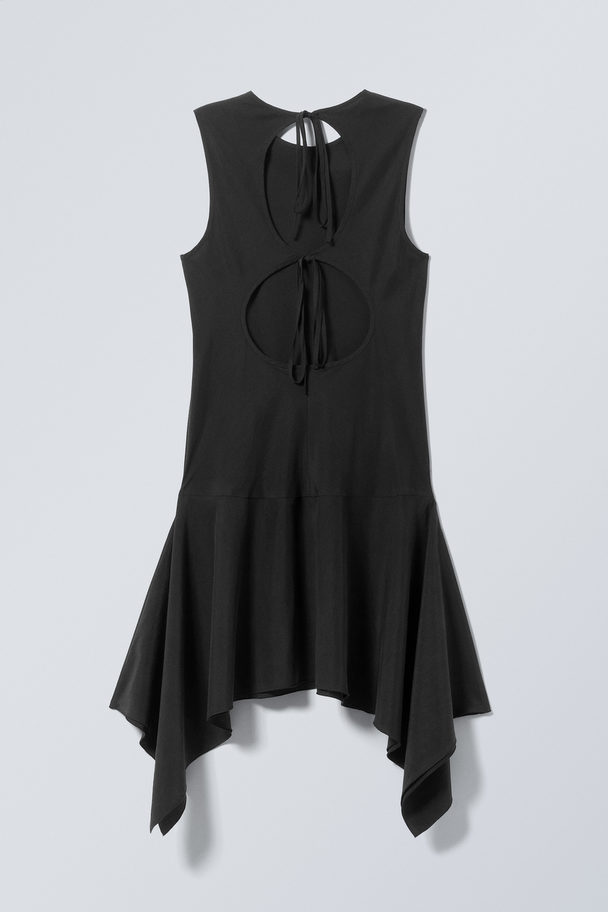 Weekday Open Back Mini Dress Black