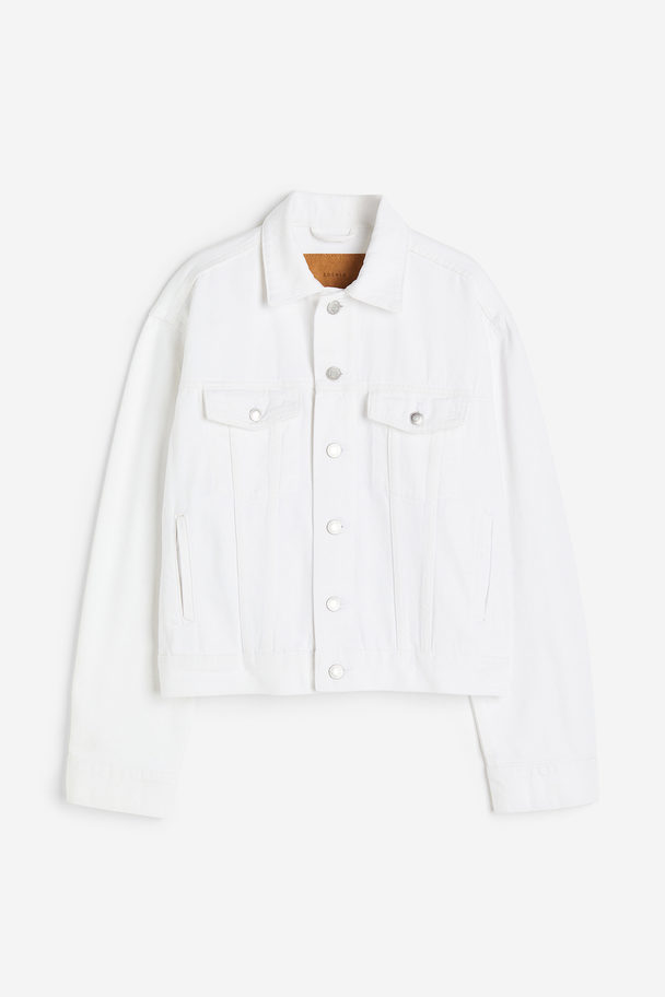 H&M Kurze Jeansjacke Weiß