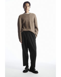 Tapered Elasticated Trousers Black
