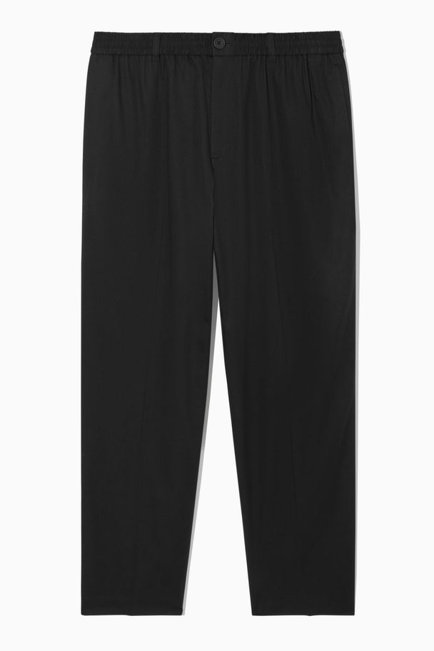 COS Tapered Elasticated Trousers Black