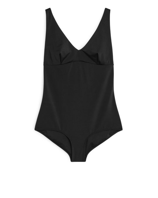 Arket V-neck Swimsuit Black