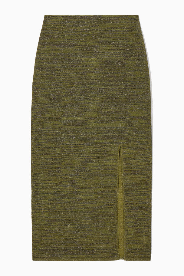 COS Sparkly Textured Pencil Skirt Green
