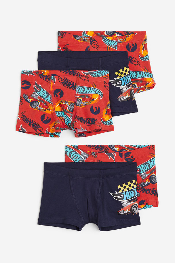 H&M 5-pack Boxer Shorts Red/hot Wheels