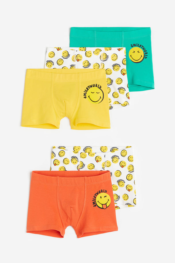 5-pack Boxer Shorts Yellow/smileyworld® Multicolour
