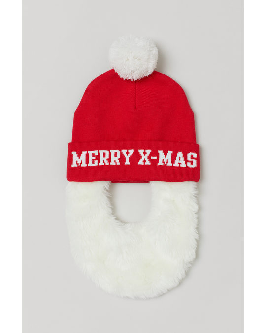 H&M Hat With Appliqués Red/santa Beard