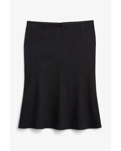 Low Waist Knee Length Skirt Black